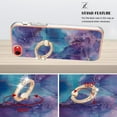 thumbnail image 3 of 360 Degree Rotating Ring Stand Case for iPhone SE 3rd/2nd Generation /iPhone 7 /iPhone 8,Dteck Shockproof Marble Patterned TPU Case Kickstand Slim Back Cover, Purple, 3 of 6