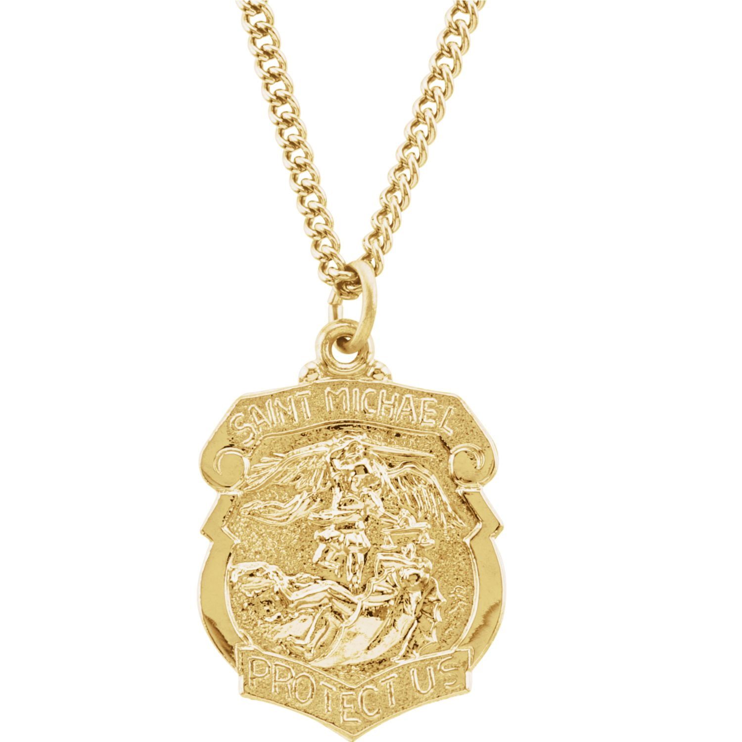 Diamond2Deal 24K Gold Plated 28.6x20.87 mm St. Michael Necklace