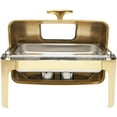 thumbnail image 2 of 9.5-Quart Gold Skillet Buffet Set, Rectangular Stainless Steel Buffet Warmer, Collapsible Frame Holder with Tray Lid (Gold), 2 of 9