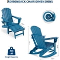 thumbnail image 3 of Chaise Adirondack Pliante et Ajustable avec Ottoman Rétractable, Chaise Adirondack Inclinable en HDPE avec Porte-Gobelet, 3 of 8
