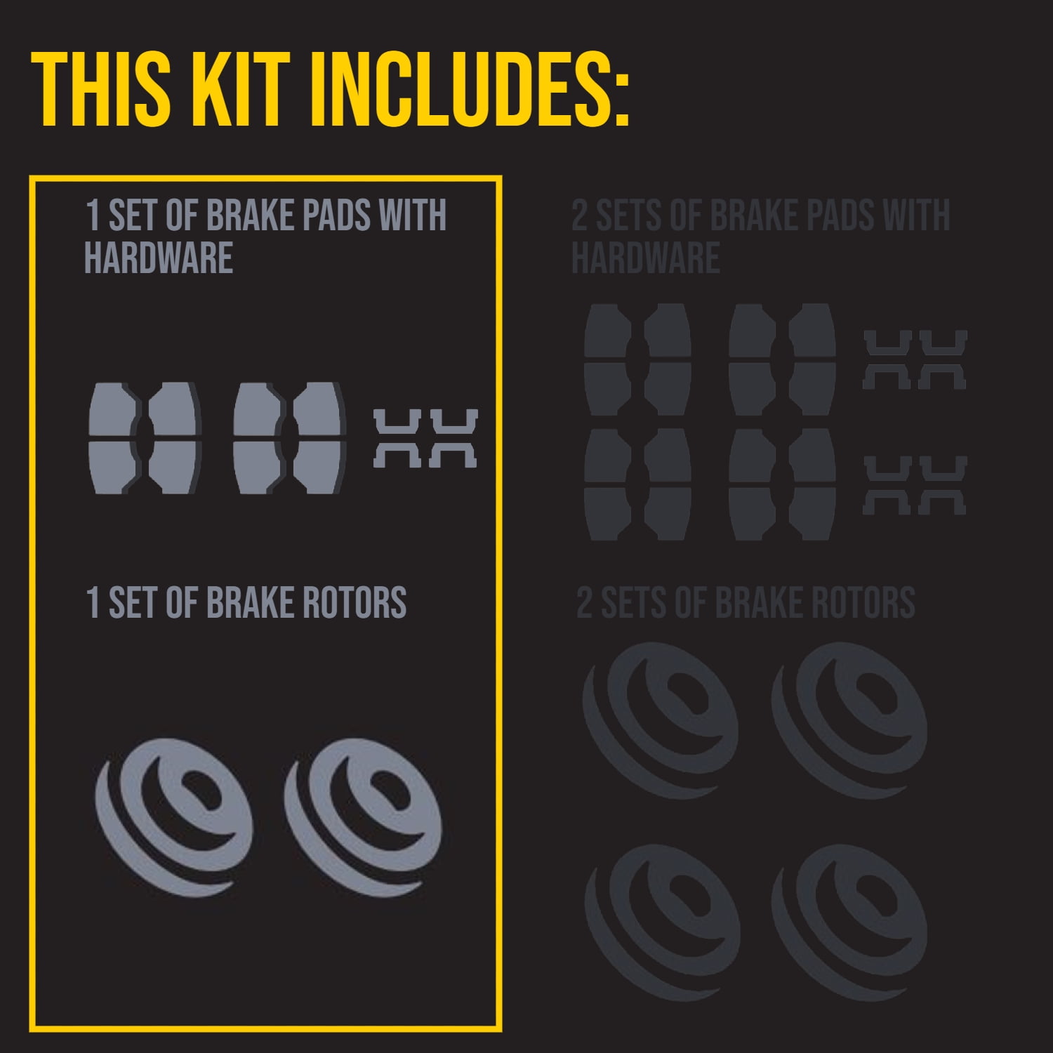 Ultimate Brakes Front Semi-Metallic Brake Pad and Rotor Kit with Hardware WM81005