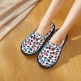 thumbnail image 5 of KLL Heart Panda Slippers for Women Men House Slip on Indoor Outdoor Bedroom Furry Fleece Lined Ladies Comfy Anti-Skid Rubber Hard Sole-Large, 5 of 8