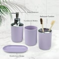 thumbnail image 2 of CERBIOR Bathroom Accessories Set 6 Piece Bath Ensemble Includes Soap Dispenser, Toothbrush Holder, Toothbrush Cup, Soap Dish for Decorative Countertop and Housewarming Gift (Purple), 2 of 7