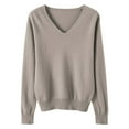 thumbnail image 4 of AJHSAKLt Pullover Sweaters for Women Light Long Sleeve Crew Neck Lightweight Soft Knitted Blouse Lightweight Sweaters for Women Dark Gray, 4 of 6
