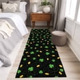 thumbnail image 4 of St. Patrick's Day 2'x6' Runner Rugs for Hallway Kitchen Bedside Non Slip, Green Shamrock Gold Coin Minimalist Black Entryway Rug Runners with Rubber Backing, Long Carpet Runner for Laundry Room, 4 of 8