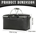 thumbnail image 3 of MOPOOR nsulated Picnic Basket, Water Resistant & Leakproof Collapsible Portable Cooler Basket Set with Aluminium Handle for Travel,Foldable Grocery Bag,for Beach, Picnic, Office Work, 3 of 9