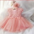 thumbnail image 2 of Icvfdpl Kids Flower Girl Dress Newborn Infant Spring Print Tulle Ruffle Sleeveless Princess Pink Cotton 6-12 Months Sundress, 2 of 6