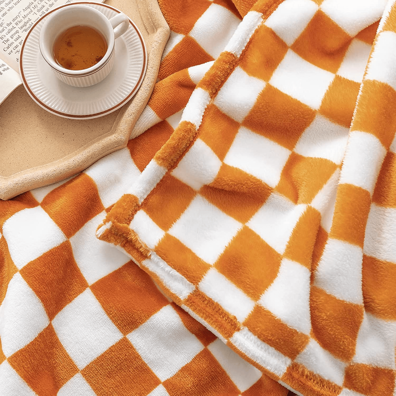 Orange flannel blanket sale