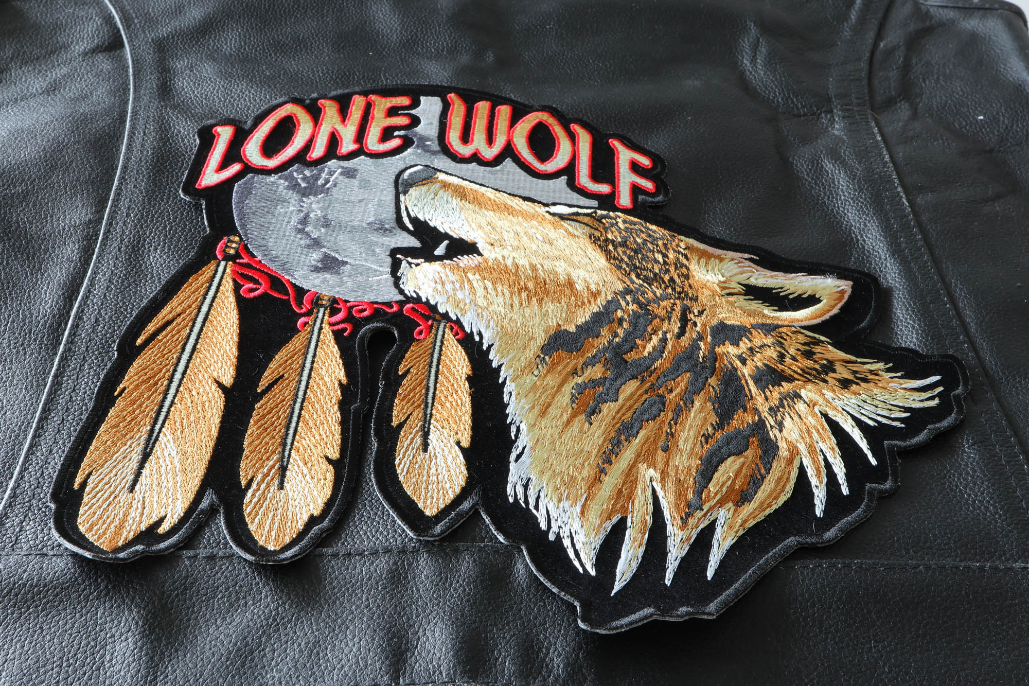 Lone Wolf Patch, Large Back Patches for Jackets and Vests