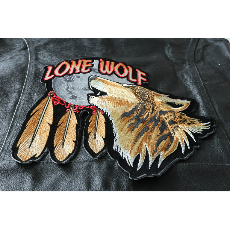 Lone Wolf Patch, Large Back Patches for Jackets and Vests 