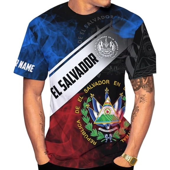Personalized El Salvador Shirt Custom Camiseta de El Salvador Flag Shirt Men, Women Salvadorans Pride El Salvadoreña Tshirt (T-shirt, S)