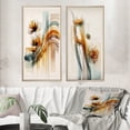 thumbnail image 1 of Designart "Hyperrealistic Orange Daisy Blooms II" Daisy Framed Wall Art Set Of 2 - Cream Floral Framed Canvas Set For Living Room Decor, 1 of 6
