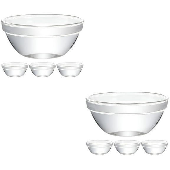 ACDANC 8 Pcs Glass Salad Bowls 4 Oz Ramekins Multi-function Food Home Accessory Cake Jelly