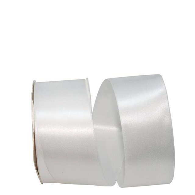 Reliant Ribbon 5000-030-16K 20.25 in. 50 Yards Double Face Satin Allure Ribbon, White