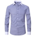 thumbnail image 5 of TANSILING Men's Striped Dress Shirt, French Cuff, S-3XL, 5 of 6