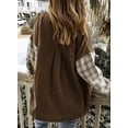 thumbnail image 7 of Asyoly Womens Plaid Shirts Color Block Shacket Jacket Long Sleeve Button Down Oversized Shirt Coats With Pockets, 7 of 7