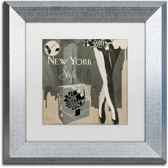 Trademark Fine Art "New York Style II" Canvas Art by Color Bakery White Matte, Silver Frame