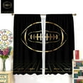 thumbnail image 3 of Black and Gold Soccer Blackout Curtains Kids Football Curtains Drapes for Boys Bedroom Sport Curtains Ball Gamer Window Treatments for Teen Men Home Room Decor-52"W x 96"L (Pack of 2), 3 of 7