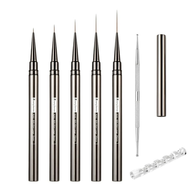 Pincel delineador de uñas 5/9/15/20/25 mm Fine Line Nail Art 3zorqinron