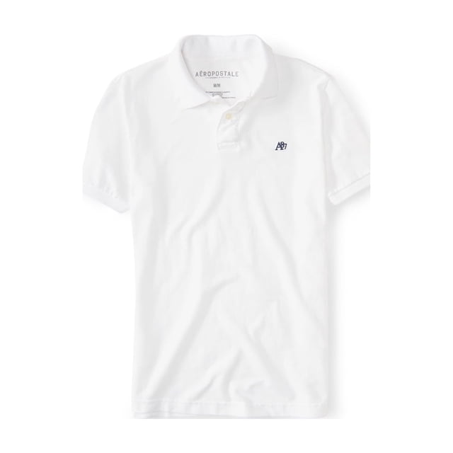 Aeropostale - Polo de rugby con logo A87 para hombre, color blanco, grande Aeropostale polo, rugbi