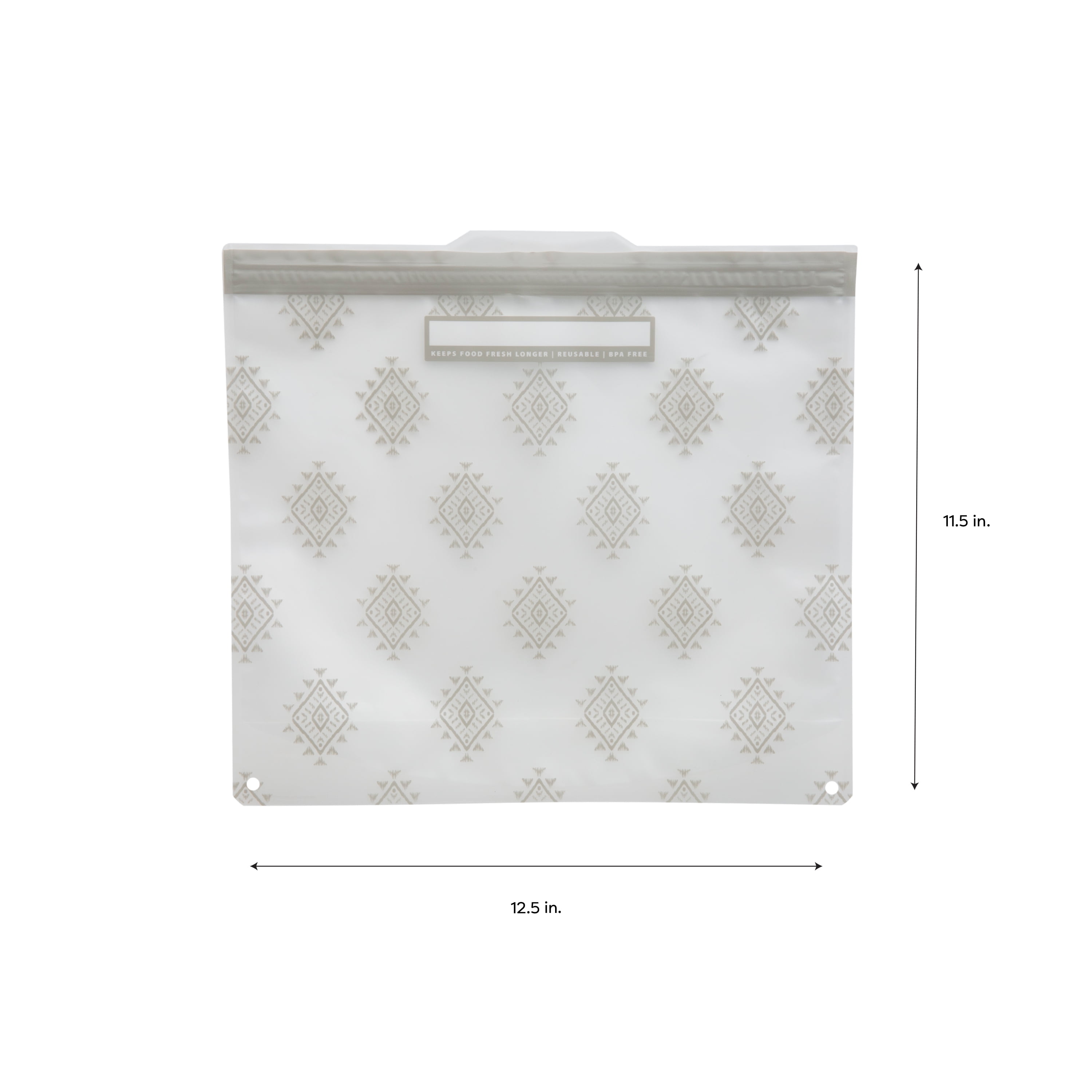 Kitchen Details 4 Pack Plastic Reusable Gallon Bags, Gray