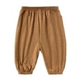 thumbnail image 3 of GBSYEWXS Toddler Child Boys Pants Solid Color Elastic Waist Wide Leg Full-Length Vocation Outdoor Trousers Khaki Size 4 Years-5 Years, 3 of 3