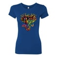 thumbnail image 2 of Wild Bobby, Keep It Wild Colorful Elephant Face Animal Lover Womens Slim Fit Junior Tee, Royal, Small, 2 of 3