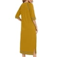 thumbnail image 4 of Tii.MM Women's Zip up Nightgown Housecoat Soft Comfy 3/4 Sleeve Pajama Midi Dress Sleepwear Causal Loungewear with Pockets, 4 of 6