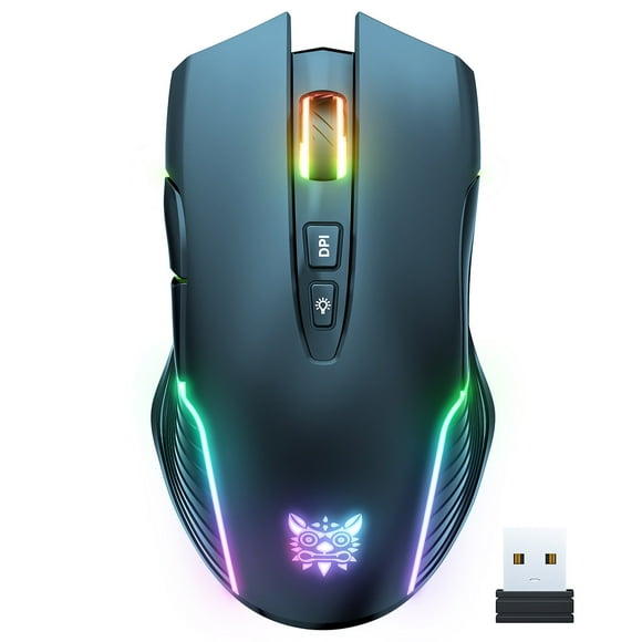 ONIKUMA ONIKUMA CW905 Wireless Gaming Mouse with RGB Lighting, 5 Adjustable DPI Speeds, 7 Programmable Buttons, Ergonomic Design, 700mAh Battery, Black/Pink Options