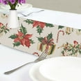 thumbnail image 4 of Yayeee Table Runner 70 inches Long Home Kitchen Dinning Party Decoration, Red Christmas Poinsettia, 4 of 7