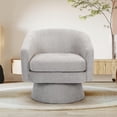 thumbnail image 1 of Qinaqin Light Gris Chenille Swivel Chair con Almacenamiento Space y Madera Frame para Living Sala, 1 of 7
