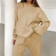 thumbnail image 1 of Conjunto de sudadera con capucha para mujer con bolsillos holgados jersey pantalones superiores traje de vacaciones, 1 of 9