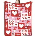 thumbnail image 2 of Happy Valentine''s Day Throw Blanket Valentine''s Day Heart Cute Gnome Soft Flannel Blanket Holiday Warm Cozy Lightweight Bed Blanket for Sofa Couch Bedroom 40x50 Inch, 2 of 6