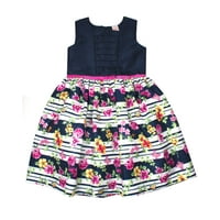 Floral Stripe Shantung Easter Dress (Little Girls, Big Girls & Big Girls Plus)