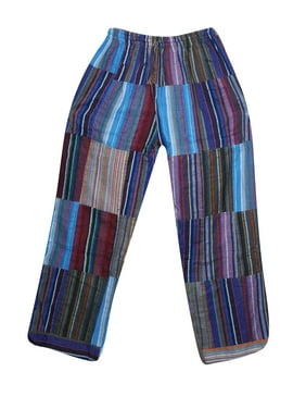 Mogul Patchwork Cotton Pant Stripe Loose Trouser Elastic Waist Summer Comfy Yoga Pants