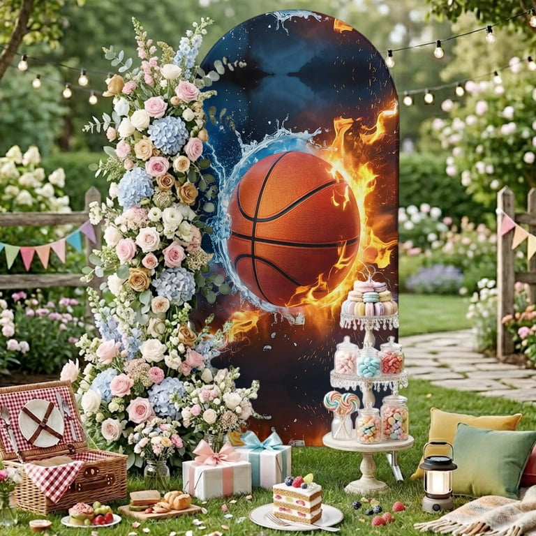 Lighting Map. Plan Basketball Arch Backdrop Covers 7.2 FT, Water and Fire Lightning Impact ...
