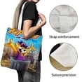 thumbnail image 3 of Top Cat Bolso de tela con estampado de lienzo para mujer, bolsa de compras reutilizable y estética, con cremallera interior, regalo para mujer,40*40cm., 3 of 6