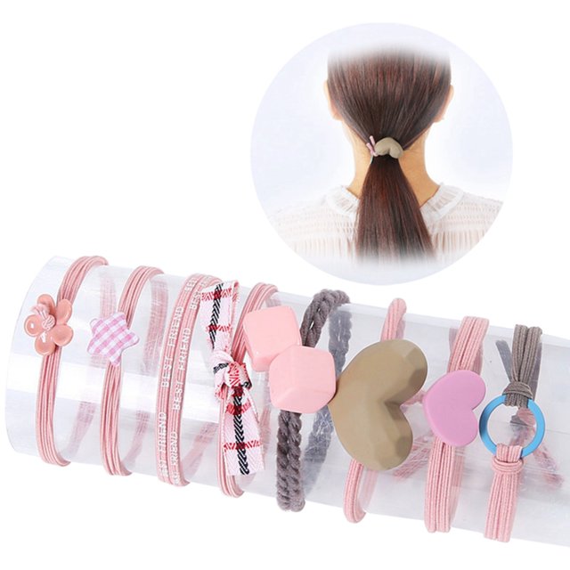 Kid Hair Bands Elastic 8PCS Non-slip No Crease Hair Ropes Ponytail Holders