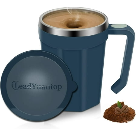 

myclong Electric Magnetic Stirring Coffee Cup 18 oz Electric Mixing Mug Automatic Funny Self Mixing Cup Stainless Steel Travel Cup for Chocolate Milk Tea Office Home Kitchen (White)