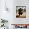 thumbnail image 4 of COMIO Brown Bison Running, Wildlife Artistic Wall Art, Framed Canvas Print, Wildlife Wall Hang, Wildlife Art Print, Brown Bison Wall Art, Watercolor, Canvas, 4 of 5