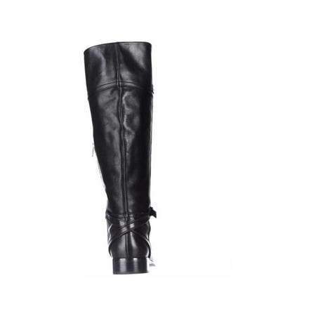 wide calf black leather riding boots