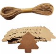thumbnail image 1 of (Brown-Christmas Tree) 50 pcs Christmas Tree Tags Kraft Paper Hanging Ornament Gift Tags Parcel Tags Luggage Label, 1 of 5