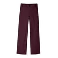 thumbnail image 3 of 7-16 Years Middle Aged Girls And Fashion Solid Color Mid Waist Pocket Straight Tube Decorative Buckle Pants, 3 of 6