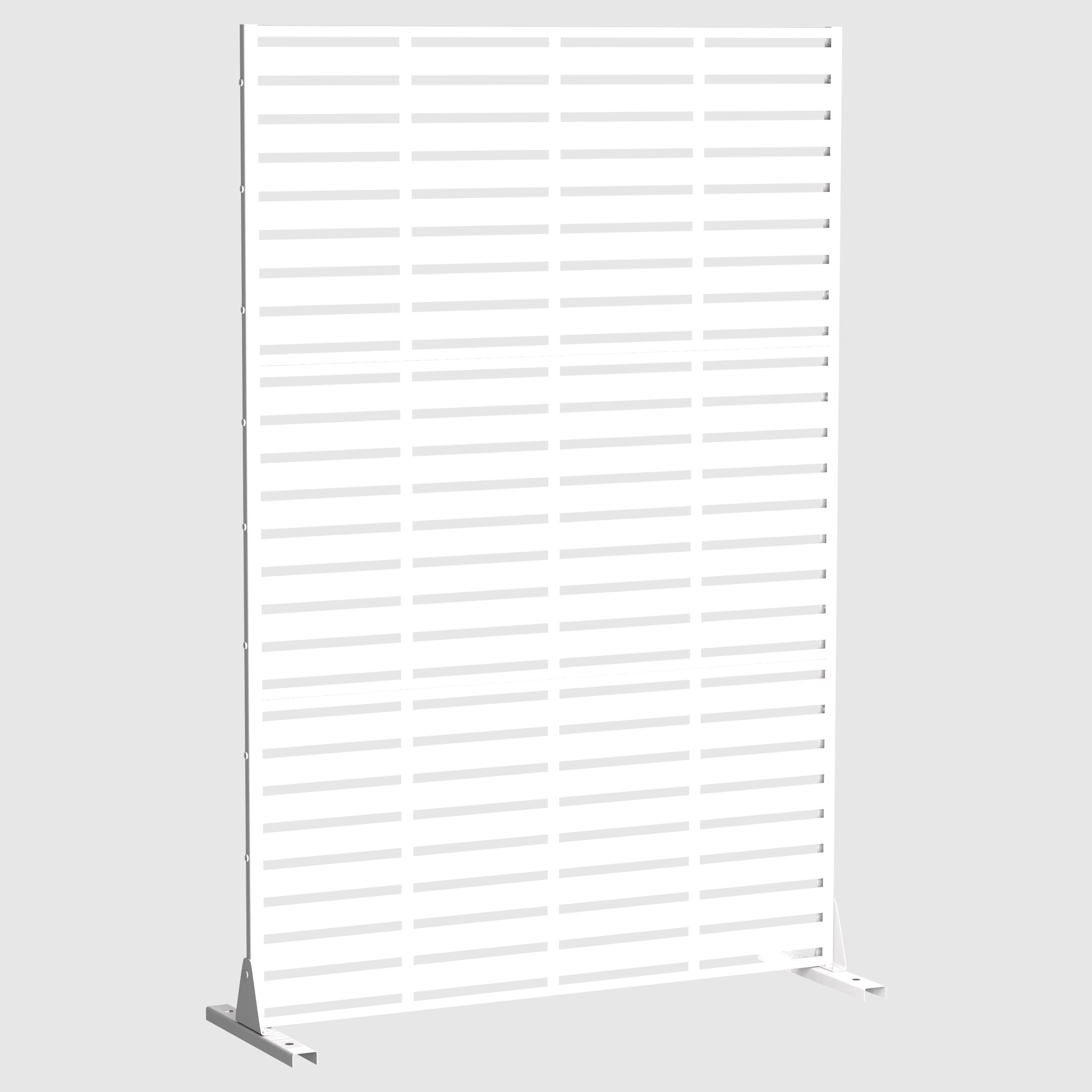 MAYEERTY Weatherproof Galvanized Steel Screen, Windproof Garden & Patio Divider,White