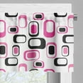 thumbnail image 3 of Ambesonne Geometric Valance Pack of 2, Old Fashioned Style, 42"X12", Pink White Black, 3 of 5