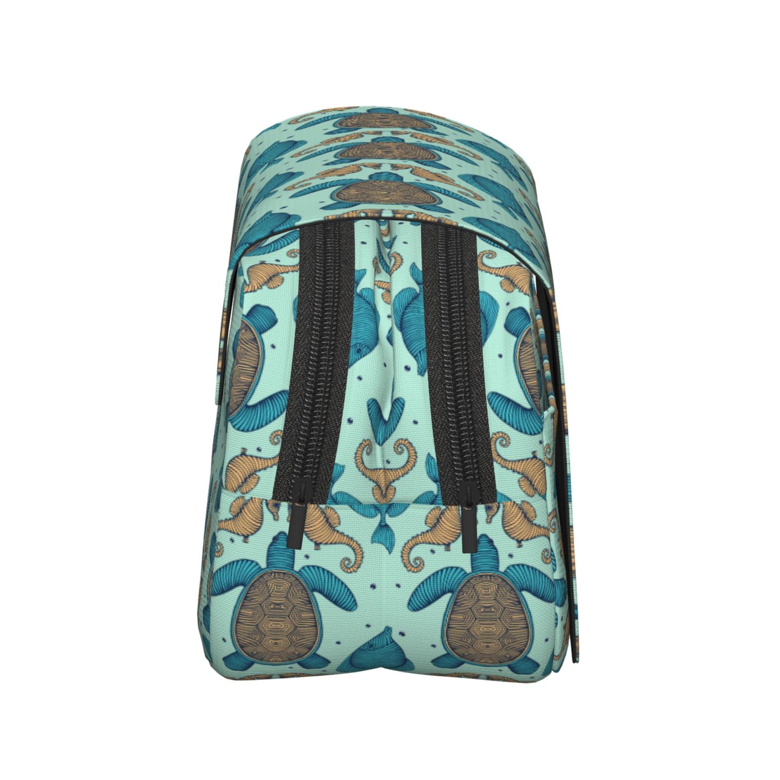 Rateoe Turtles And Seahorses Pattern Double Clamshell Pen Case, Storage Organizer with Two Zipper Compartments– Holds Up to 50 Pencils & Pens