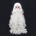 thumbnail image 2 of Pelucas navideñas de Papá Noel con cabello largo y rizado blanco Pelucas con barba de Papá Noel de estilo europeo y americano, 2 of 5