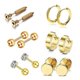 thumbnail image 4 of Juego de 12 pendientes de acero inoxidable unisex con forma de barra y tornillo, para mujer y hombre, joyería decorativa., 4 of 4