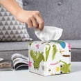 thumbnail image 6 of Lsque Cartoon Frogs Printed Tissue Box Cover Holder, Facial Paper Organizer Dispenser,Square with Bottom Belt, PVC Leather Decorative Organizer, 6 of 8
