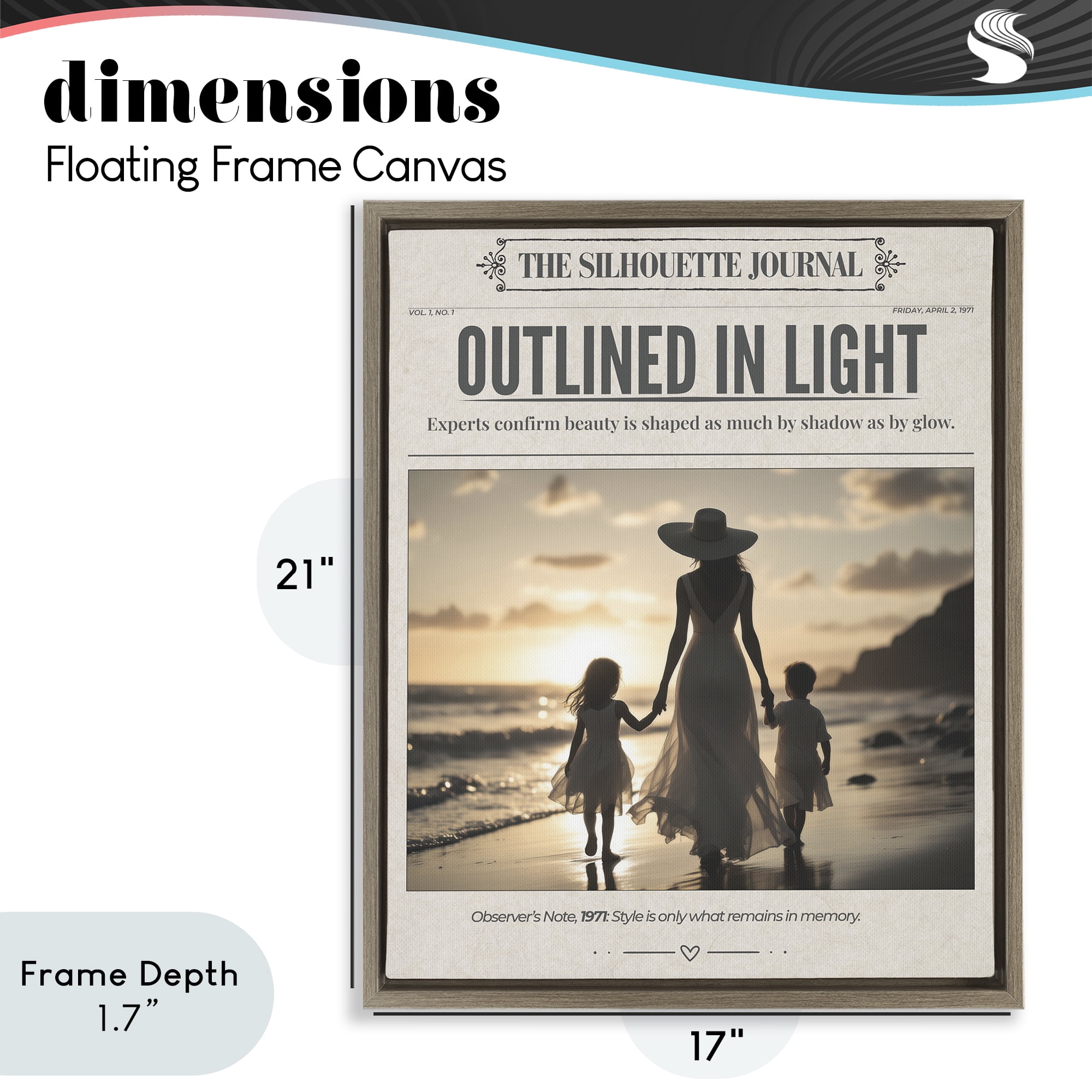 Stupell Industries Outlined In Light Newspaper Brown Framed Floater Canvas Wall Art, design by A Barefoot Stylist